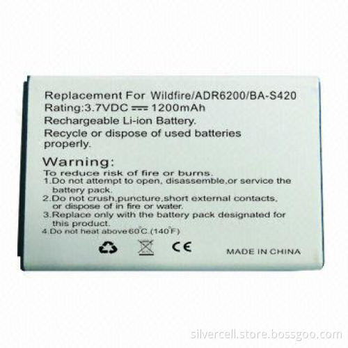 PDA Battery Pack for HTC ADR 6200 with 1,200mAh Capacity, OEM/ODM Orders Welcomed